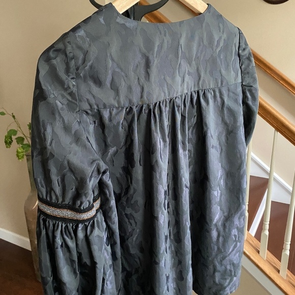 Noble 31 V-Neck Puff Sleeve Blouse Snake Camo Print Size S - Picture 5 of 16